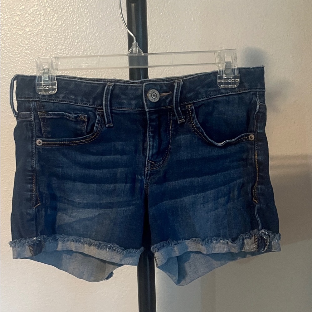 Express Indigo Jean Shorts Lowrise